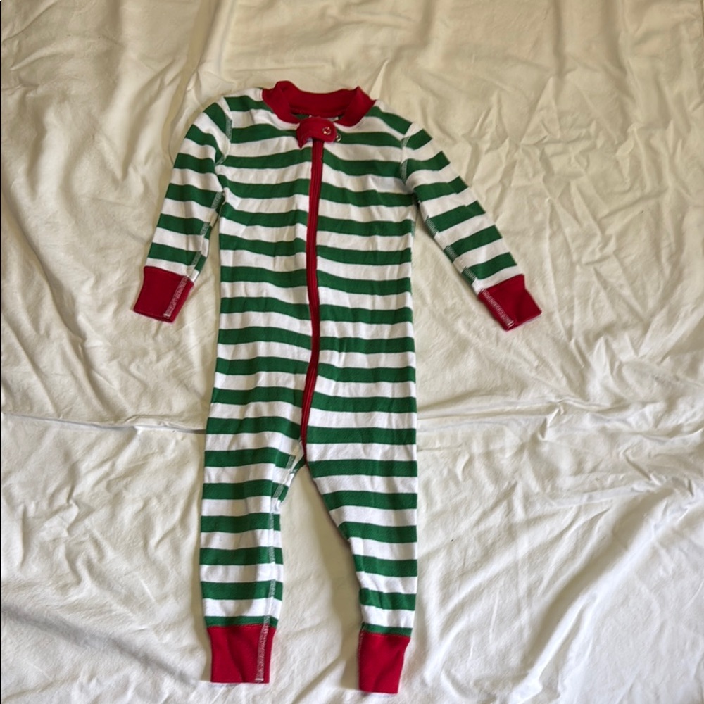 HannaAnderson Striped Green and White with Red